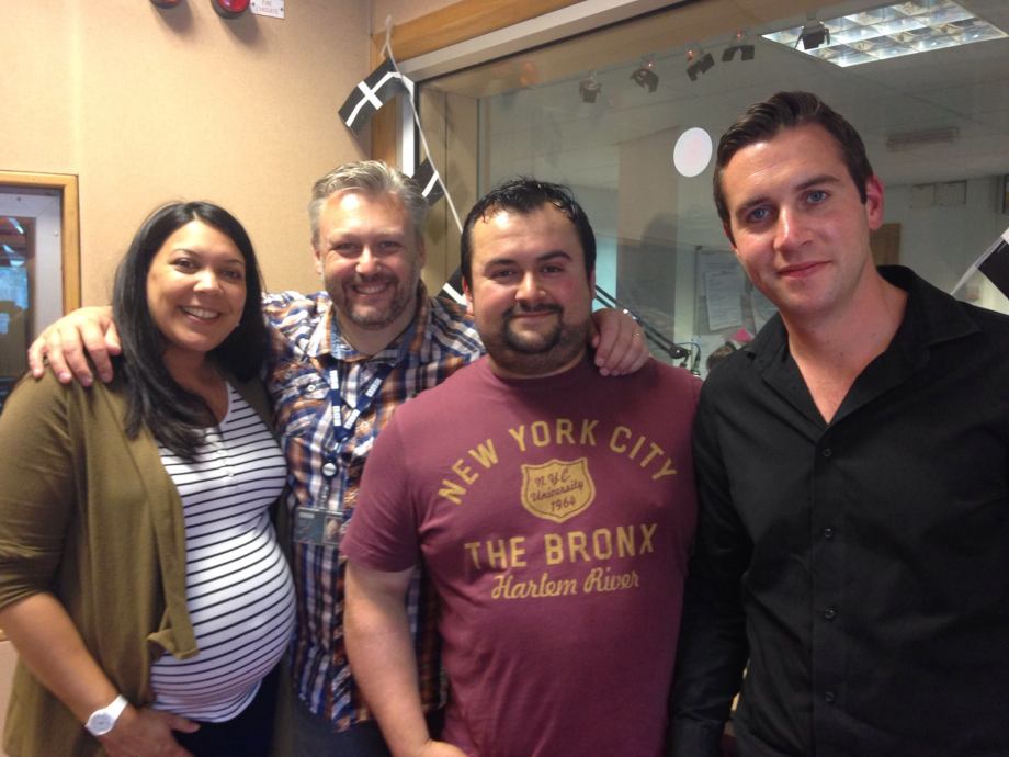 Sonia, Tom, Ross and David White at BBC Radio Cornwall, July 2015